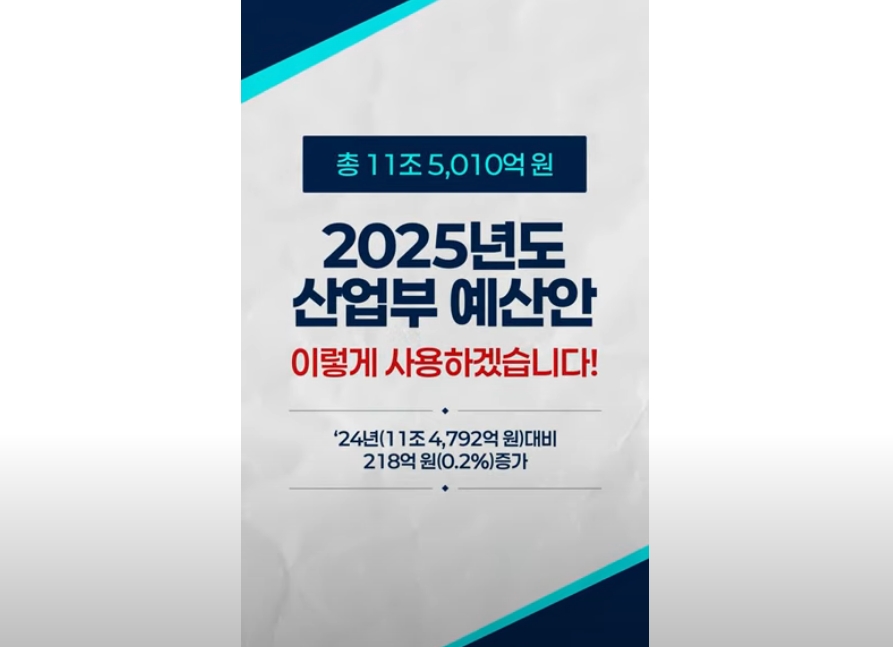 2025년도 산업부 예산안, 이렇게 사용하겠습니다!